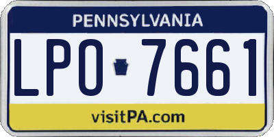 PA license plate LPO7661