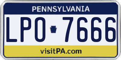 PA license plate LPO7666