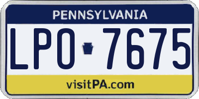 PA license plate LPO7675