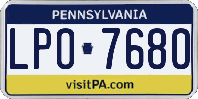 PA license plate LPO7680
