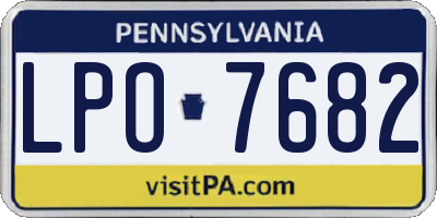 PA license plate LPO7682