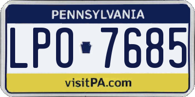 PA license plate LPO7685