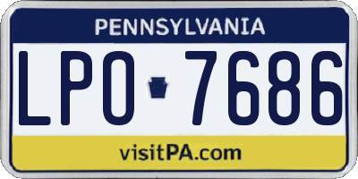 PA license plate LPO7686