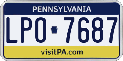 PA license plate LPO7687