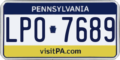 PA license plate LPO7689
