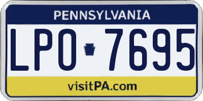 PA license plate LPO7695