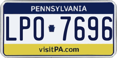 PA license plate LPO7696