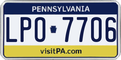 PA license plate LPO7706