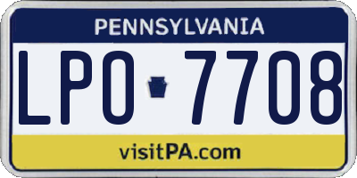 PA license plate LPO7708