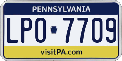 PA license plate LPO7709