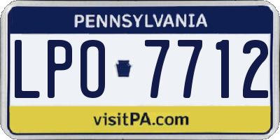 PA license plate LPO7712