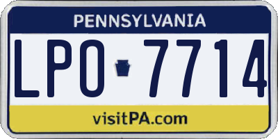 PA license plate LPO7714