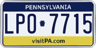 PA license plate LPO7715