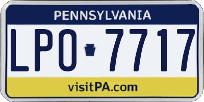 PA license plate LPO7717