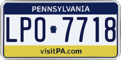 PA license plate LPO7718