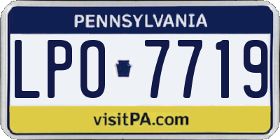 PA license plate LPO7719
