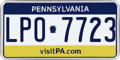 PA license plate LPO7723