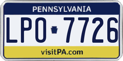 PA license plate LPO7726