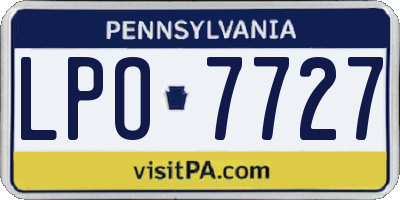 PA license plate LPO7727