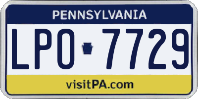 PA license plate LPO7729