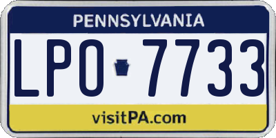 PA license plate LPO7733