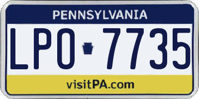 PA license plate LPO7735