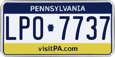 PA license plate LPO7737