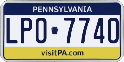 PA license plate LPO7740