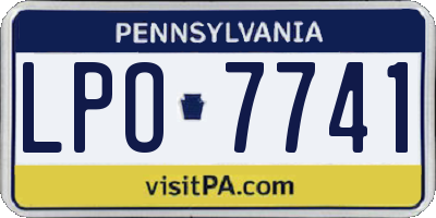 PA license plate LPO7741