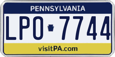 PA license plate LPO7744