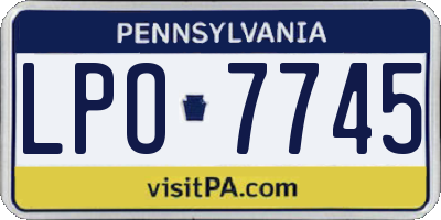 PA license plate LPO7745