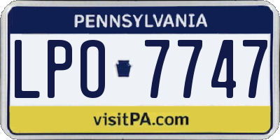 PA license plate LPO7747