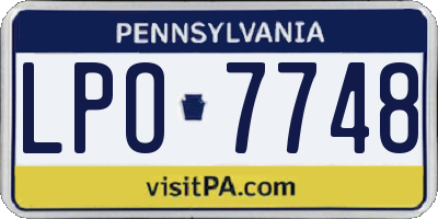 PA license plate LPO7748