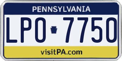 PA license plate LPO7750