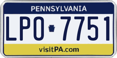 PA license plate LPO7751