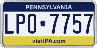 PA license plate LPO7757