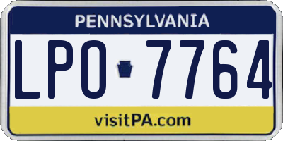 PA license plate LPO7764