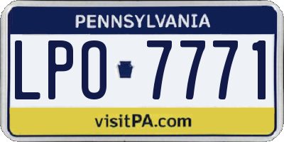 PA license plate LPO7771