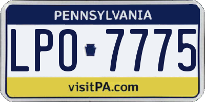 PA license plate LPO7775
