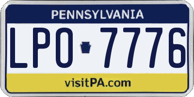 PA license plate LPO7776