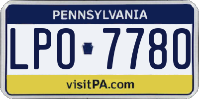 PA license plate LPO7780