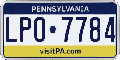 PA license plate LPO7784