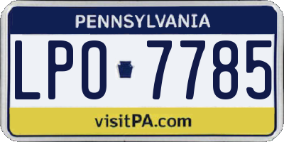 PA license plate LPO7785