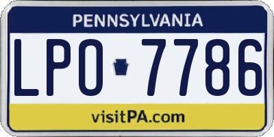 PA license plate LPO7786
