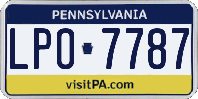 PA license plate LPO7787