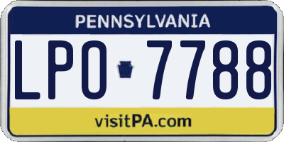 PA license plate LPO7788