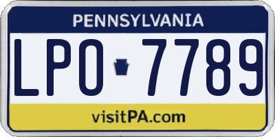 PA license plate LPO7789
