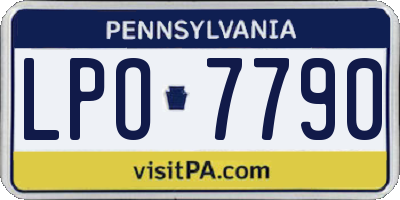 PA license plate LPO7790