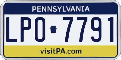 PA license plate LPO7791