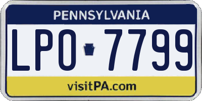 PA license plate LPO7799